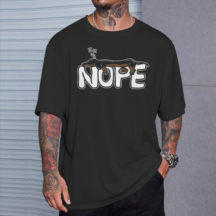 Nope Lazy Dachshund Dog Lover T-Shirt Gifts for Him