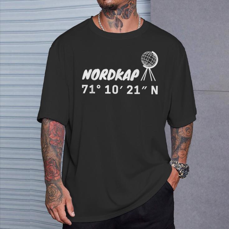 Nordkap Coordinates T-Shirt Geschenke für Ihn