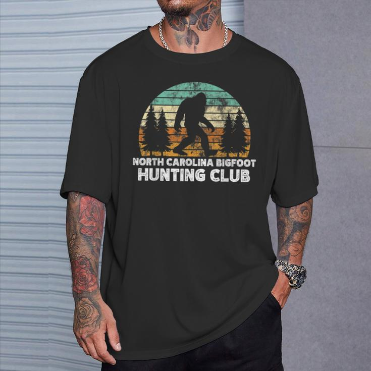 North Carolina Bigfoot Hunting Club Sasquatch Fan T-Shirt Gifts for Him