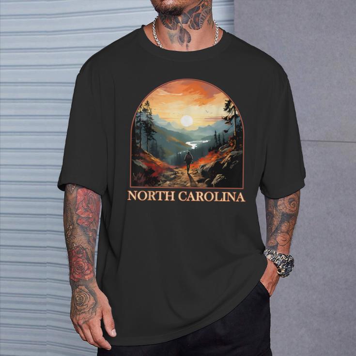 North Carolina Nc Hiking Mountain State Pride T-Shirt Gifts for Him