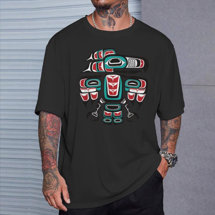 Northwest Pacific Haida Tlingit Native Raven Totem T-Shirt - Thegiftio