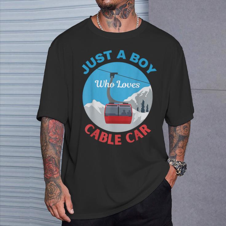 Nur Ein Junge Der Seilbahn Aufzüge Mechaniker Liebt T-Shirt Geschenke für Ihn