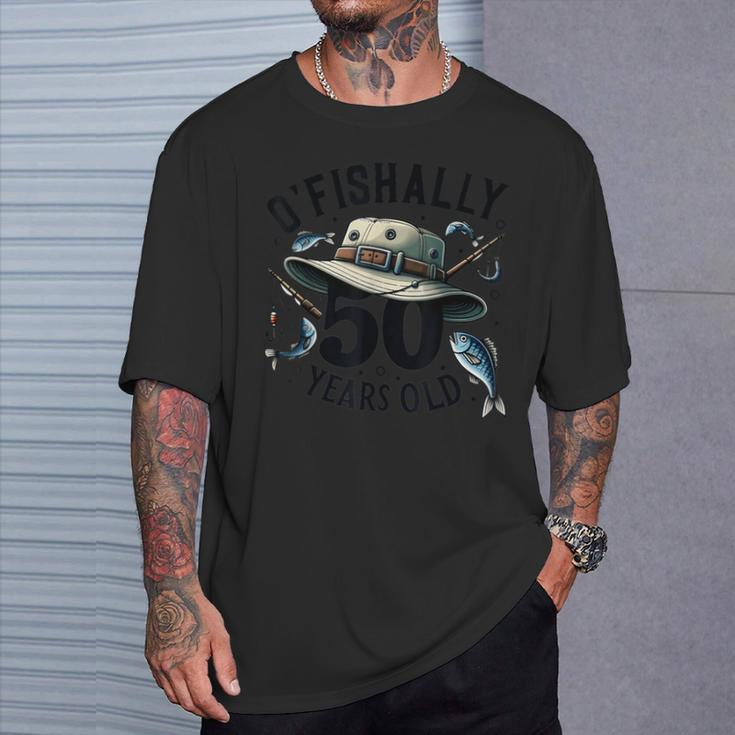 Ofishally 50 Years Old 50Th Birthday Fisherman Fishing Lover T-Shirt Gifts for Him