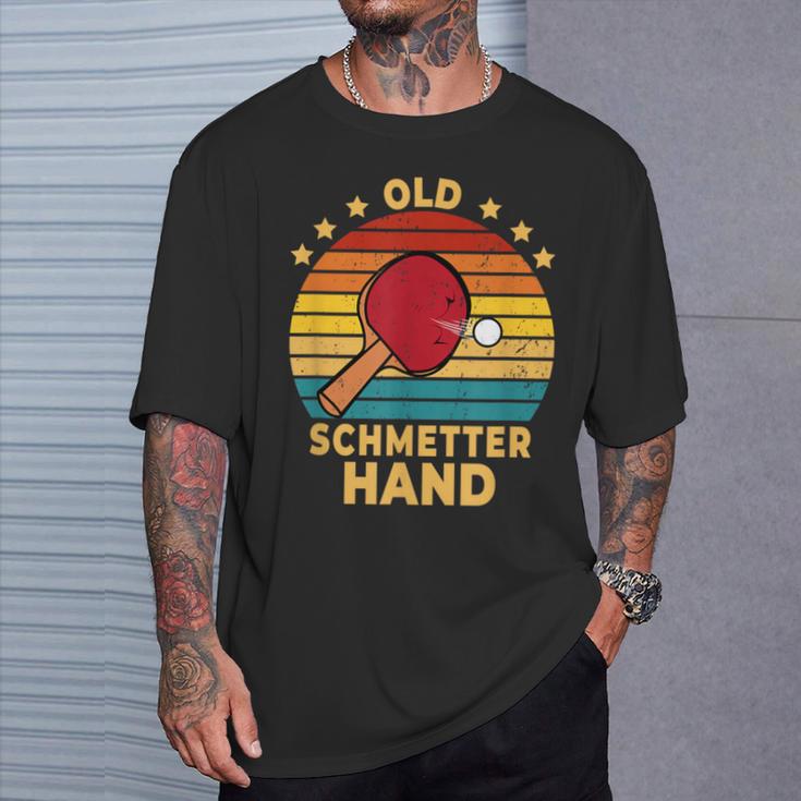 Old Butterhand Table Tennis Games T-Shirt Geschenke für Ihn