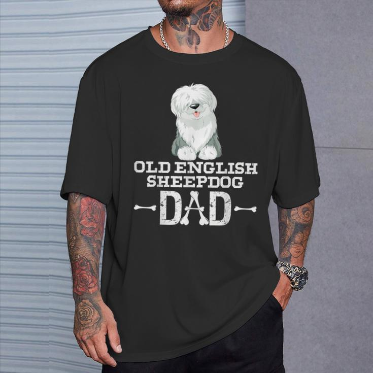 Old English Sheepdog Dad Dog Lover Father's Day T-Shirt Gifts for Him