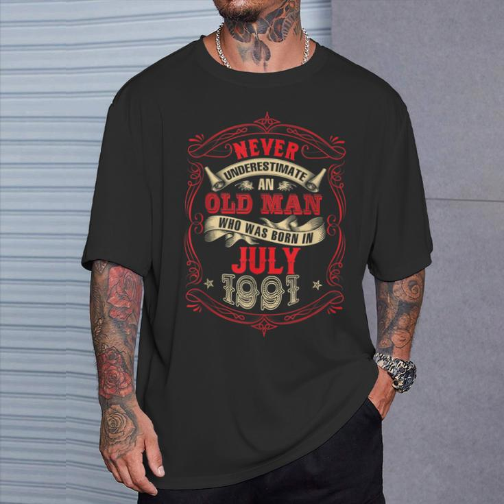 An Old Man Who Was Born In July 1991 T-Shirt Gifts for Him