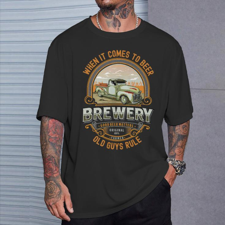 Old Rule Beer Guys Birthday Old Man Rules T-Shirt Gifts for Him