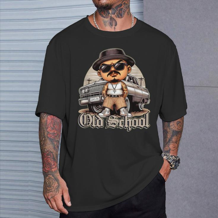 Old School Hip Hop Lowrider Chicano Cholo Low Rider T-Shirt Gifts for Him