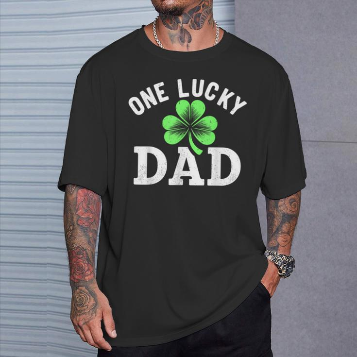 One Lucky Dad Father Irish St Patrick's Day T-Shirt Gifts for Him