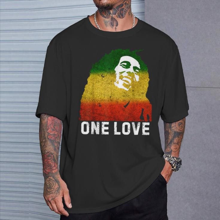 One Reggae Love Reggae Music Rastafarian Jamaica Rock Roots T-Shirt Gifts for Him