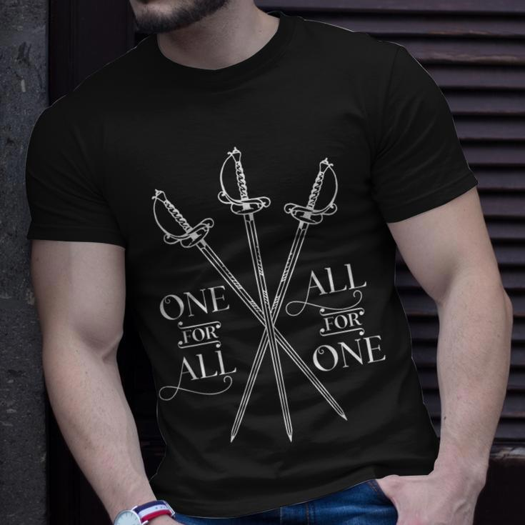 One For All All For One The Three Muskers Literary T-Shirt Gifts for Him