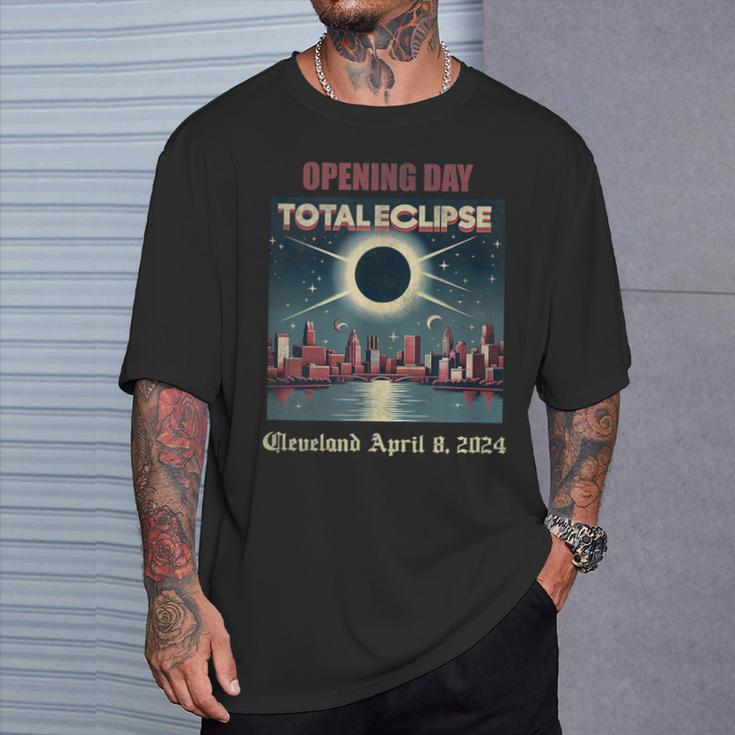 Opening Day Total Eclipse Cleveland April 8 2024 T-Shirt Gifts for Him