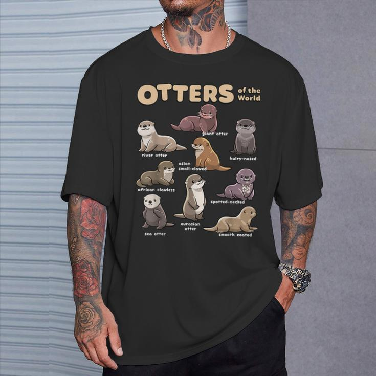 Otter Sea Animals Of The World Chibi Otter Lover Educational T-Shirt Gifts for Him