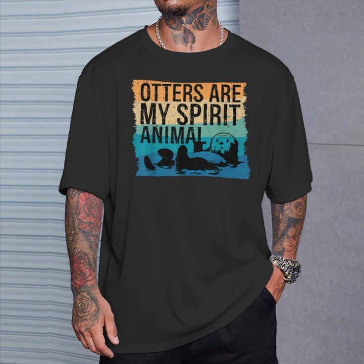 Otter Spirit Animal Otter Lover Cute Otter T-Shirt Gifts for Him