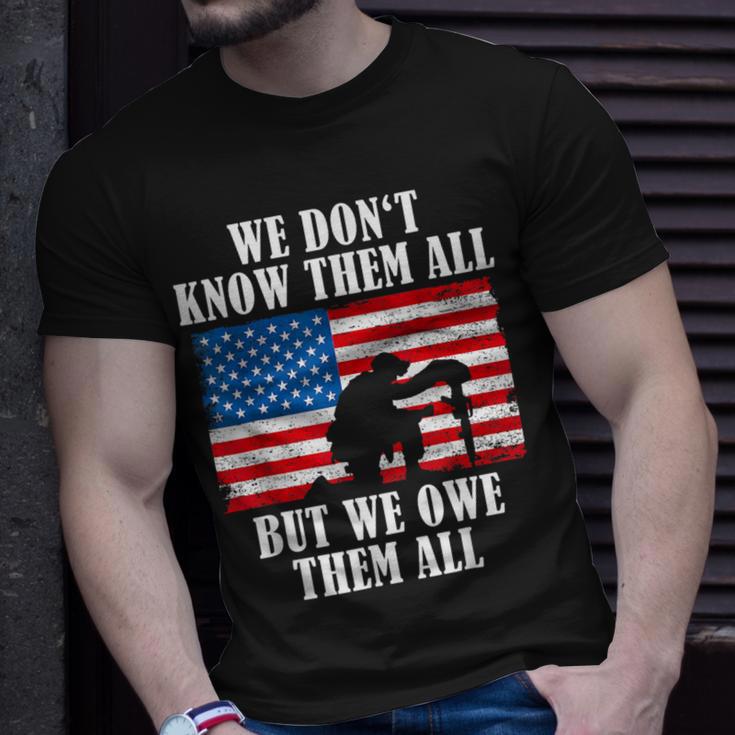 We Owe Them All Veterans Day Partiotic Flag Military T-Shirt Gifts for Him