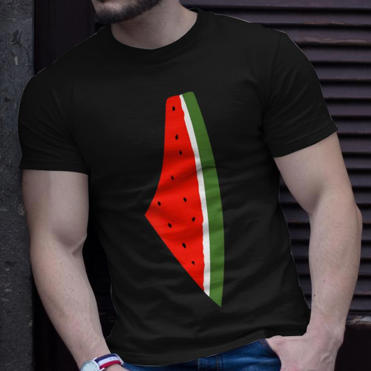 Palestine Watermelon Watermelon Palestine Map T-Shirt Gifts for Him