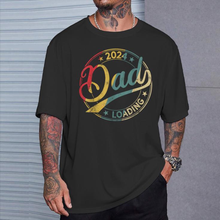 Papa 2024 Wird Geladenater Werden 2024 Retro Dad Est 2024 T-Shirt Geschenke für Ihn