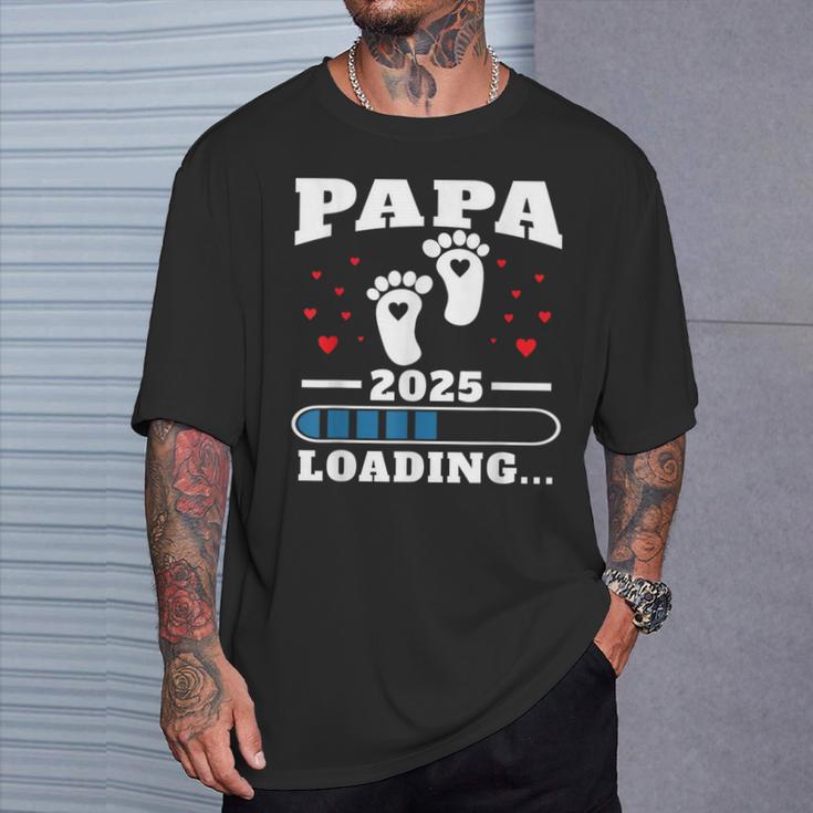 Papa 2025 Lustigesatertagsgeschenk Schwangere T-Shirt Geschenke für Ihn