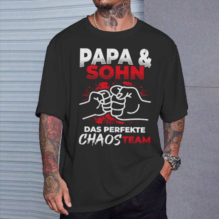 Papa & Sohn Das Perfekte Chaos Team Father's Day Bester Papa T-Shirt Geschenke für Ihn