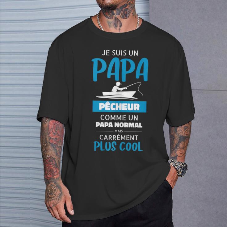 Papa Angler Mais Carrément Plus Cool Pfirsich Papa T-Shirt Geschenke für Ihn