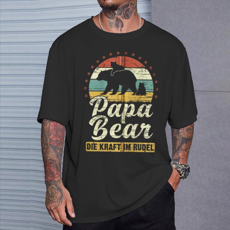 Papa Bear 2 Bären-Welpen Papa 2 Kinderatertag Bär Kapuzenjacke T-Shirt Geschenke für Ihn