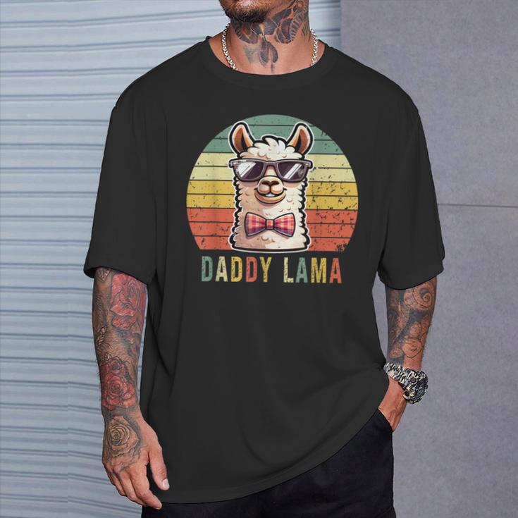 Papa Lama Lustiges Lama Alpaka T-Shirt Geschenke für Ihn