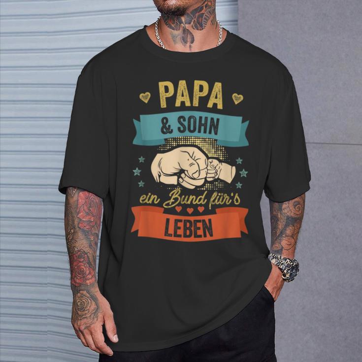 Papa Und Sohn Ein Bund Für's Leben Father's Day Super Papa T-Shirt Geschenke für Ihn