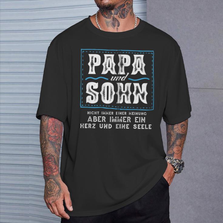 Papa Und Sohnnicht Immer Einer Meinung Aber Herz Und Seele Kapuzenjacke T-Shirt Geschenke für Ihn