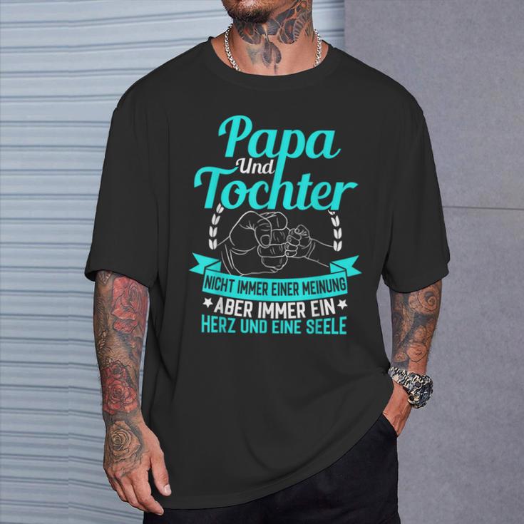 Papa Und Tochter Ein Herz Und Eine Seeleatertag Geschenk T-Shirt Geschenke für Ihn