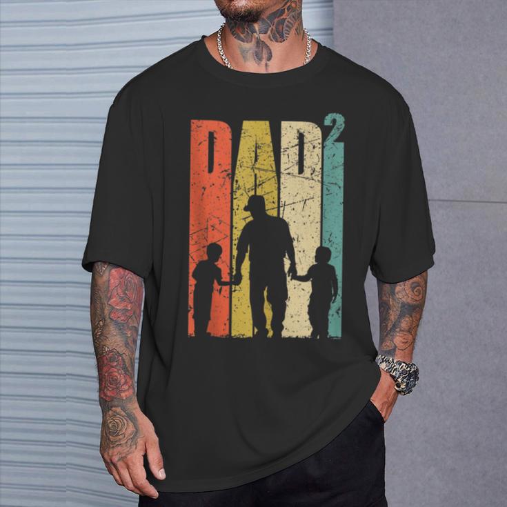 Papa Zwei Soehne Zweifacherater T-Shirt Geschenke für Ihn