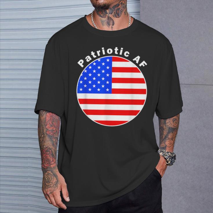 Patriotic Af American Flag Circle T-Shirt Gifts for Him