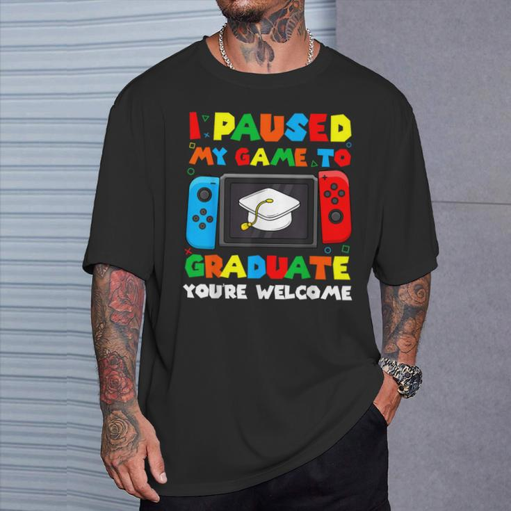 I Paused My Game To Graduate Graduation Boys Gamer T-Shirt Gifts for Him