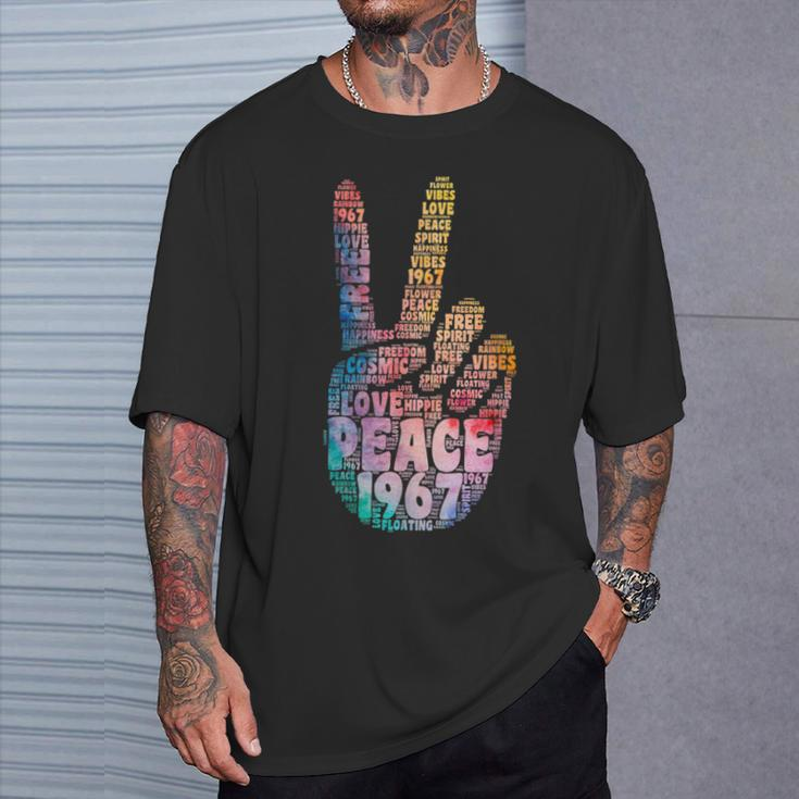 Peace Hand Sign Peace Sign Vintage Hippie T-Shirt Geschenke für Ihn