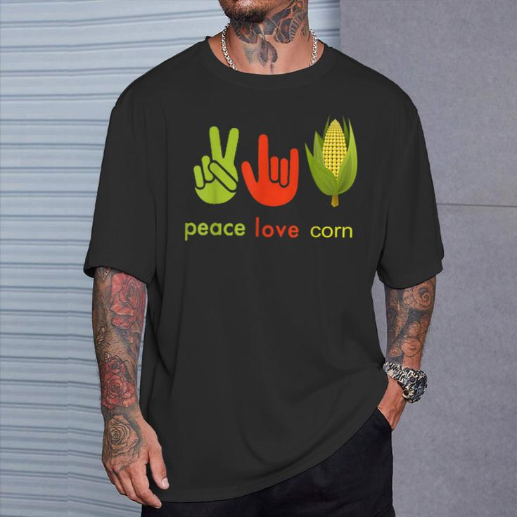Peace Love Corn Perfect For Corn Farmers T-Shirt Gifts for Him