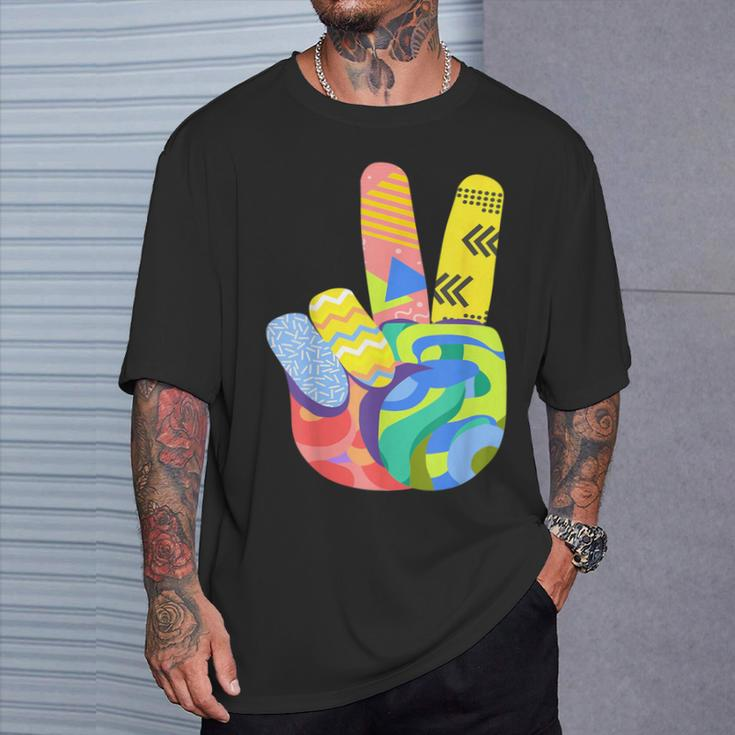 Peace Sign Hand Tie Dye Hippie 60S 70S 80S Boys Girls T-Shirt Gifts for Him