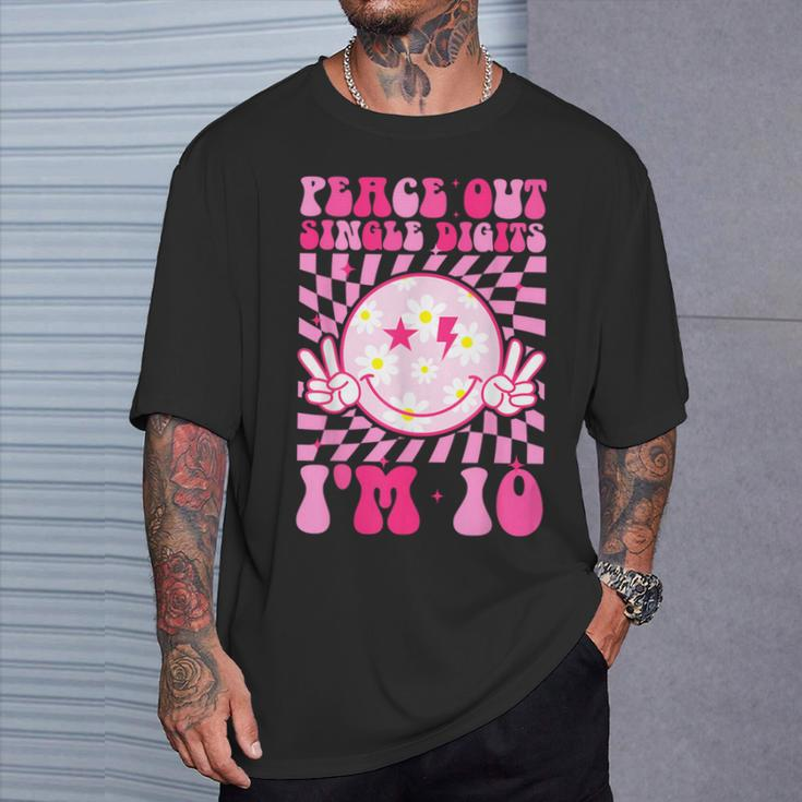 Peace Single Digits I'm 10 Smile Face For Birthday Girls T-Shirt Gifts for Him