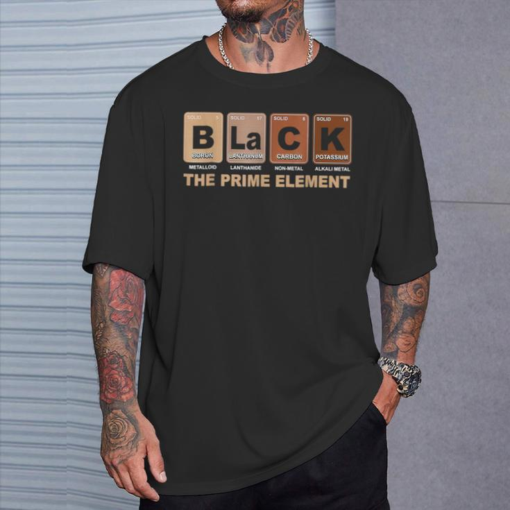 Periodic Table Black The Prime Element Black History Month T-Shirt Gifts for Him