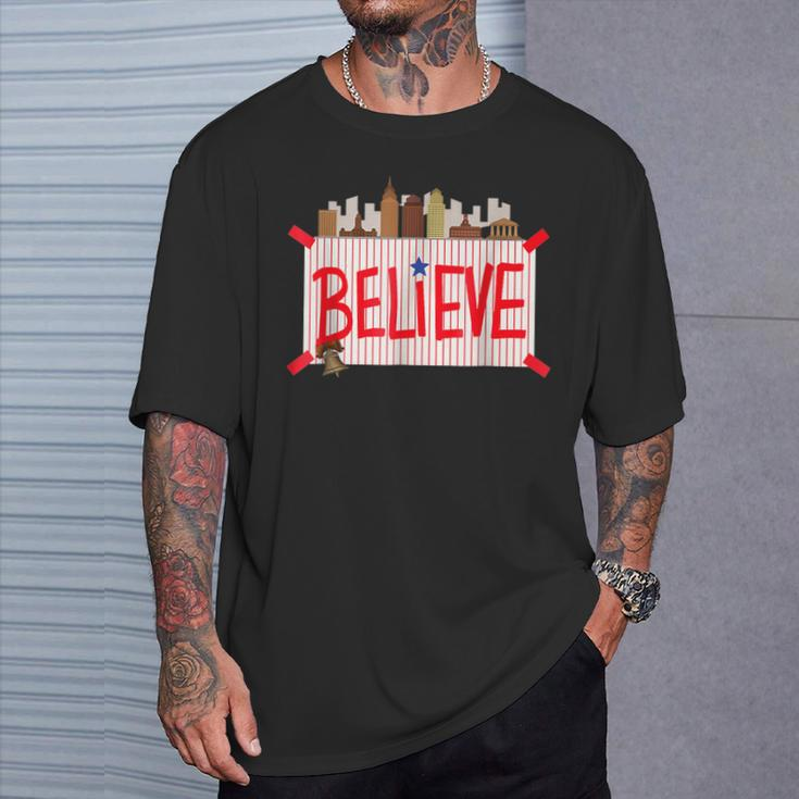 Philly Believe Ring The Bell Philadelphia Baseball Player T-Shirt Gifts for Him