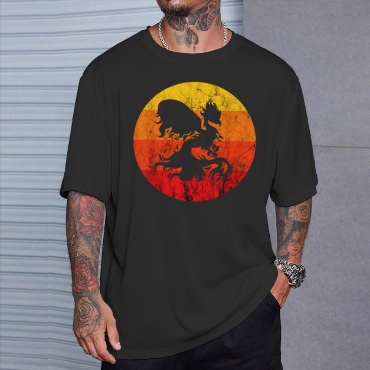Phoenix Mythical Rebirth Fire Bird Vintage Retro Sunset T-Shirt Gifts for Him