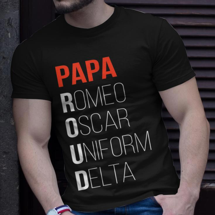 Phonetic Alphabet Proud Papa I Army Dad Fathers Day T-Shirt Gifts for Him