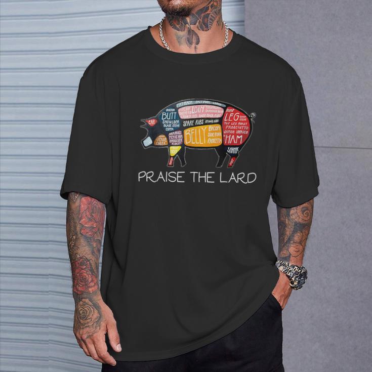 Pig Pork Praise The Lard Butcher Bacon T-Shirt Gifts for Him