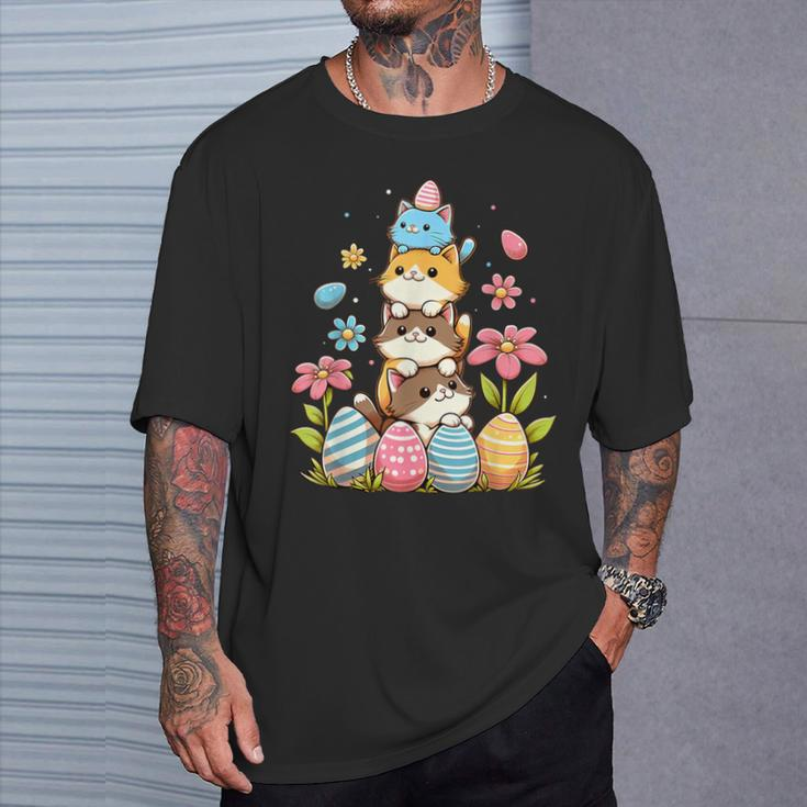 Pile Of Kitty Cats Easter Day Cute Cat Lover Cat Owner T-Shirt Gifts for Him