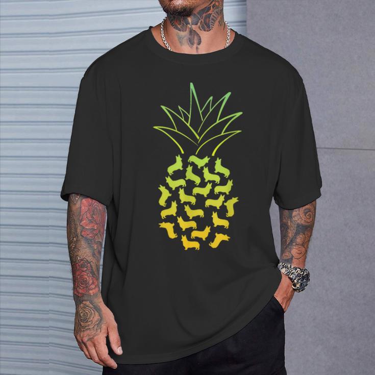 Pineapple Corgi Summer T-Shirt Gifts for Him