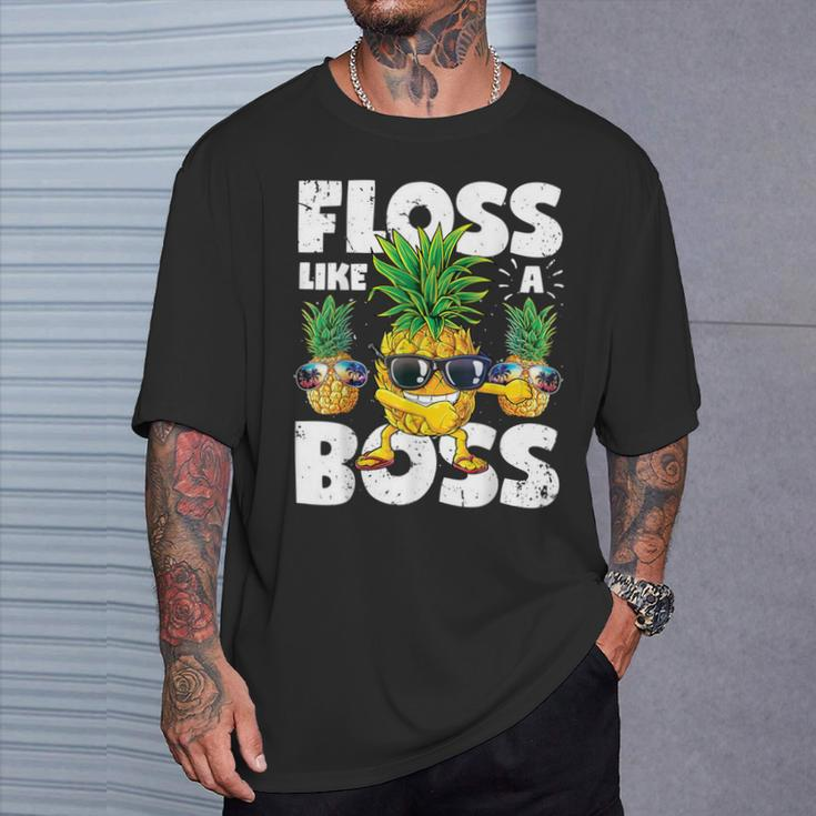 Pineapple Sunglasses Floss Like A Boss Aloha Beaches T-Shirt Gifts for Him