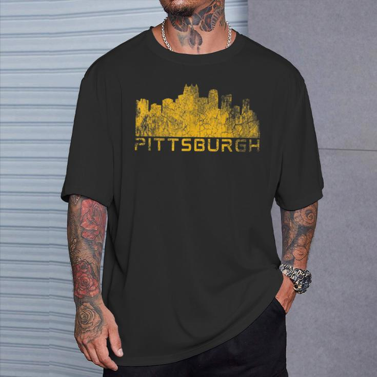 Pittsburgh Sl City Skyline Pennsylvania Pride Vintage T-Shirt Gifts for Him