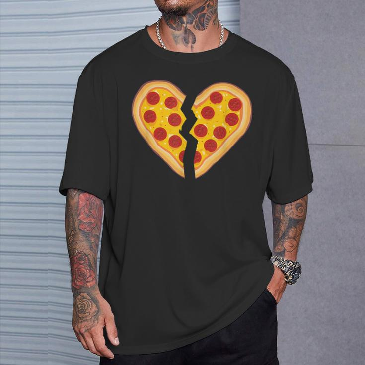 Pizza Broken Heart Pepperoni Slice Heartbreak T-Shirt Gifts for Him