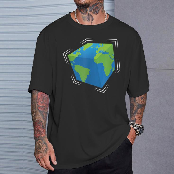 Planet Earth World As Cube Solar System Astronomers T-Shirt Gifts for Him