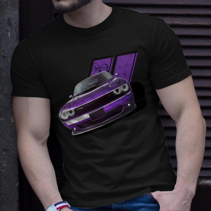 Plum Crazy Modern Muscle Car American V8 Engine Car T-Shirt Gifts for Him