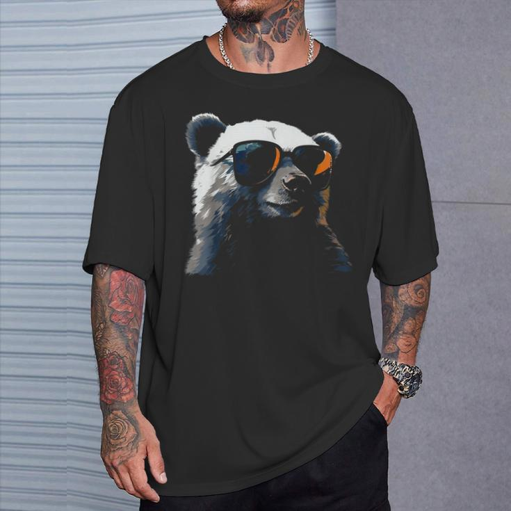 Polar Bear Sunglasses Glasses Polar Bear Animal Bear T-Shirt Geschenke für Ihn