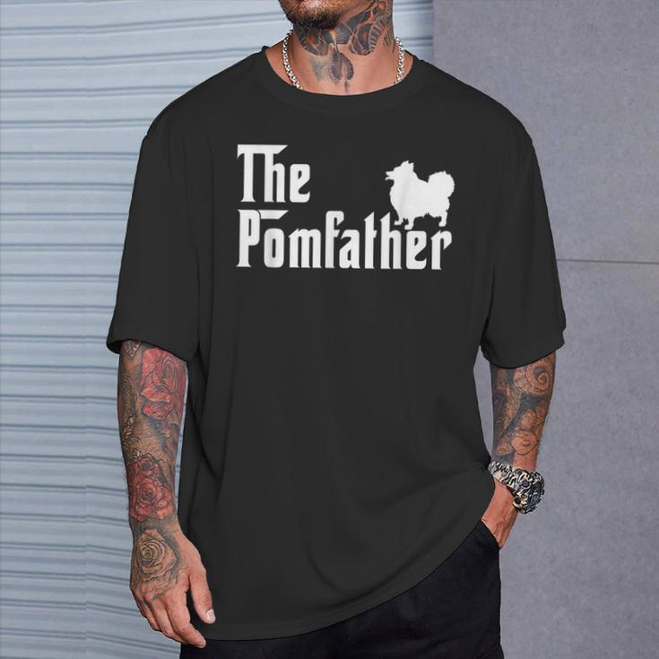 The Pom Father Pomeranian Dog Lover Dad Fathers Day T-Shirt Gifts for Him